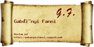 Gabányi Fanni névjegykártya